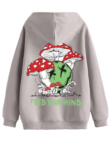 Image of Veirdo Cotton Fleece Regular Fit Full Sleeve Hooded Sweatshirt Front and Back Graphic Printed Jumper Hoodie for Men
