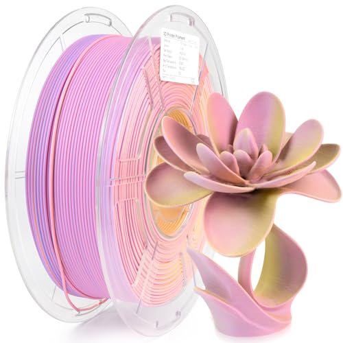 Image of iSANMATE Matte 3D Printer Filament, 3-in-1 Color Rainbow Filament, Coextrusion 3D Filament, Rapid Magic Color Change Filament 1.75mm, Dimensional Accuracy + /- 0.03 mm, Topaz 1KG /Spool