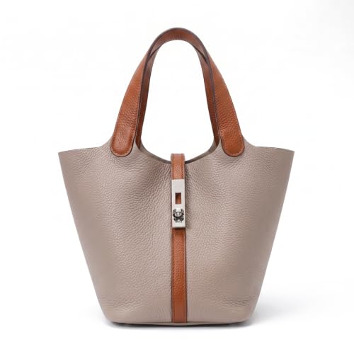Image of Tote Bag for Women Vegan Leather Bucket Purse for Women Top Handle Handbag Shoulder Bag with Detachable Small Purse