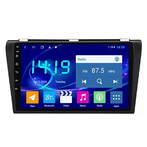 YFYANFEI 9 Zoll Android 14 Autoradio Mit GPS Navigator Für Mazda 3 2004-2009 Mit Wireless Carplay & Android Auto Unterstützt WiFi/USB/Spiegel Link/Rückfahrkamera,4 Core WiFi 2G+32G