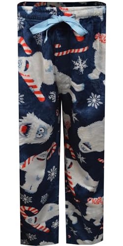 MJC Mens Rudolph The Red-Nosed Reindeer Bumble Candy Cane Plush Lounge Pants2