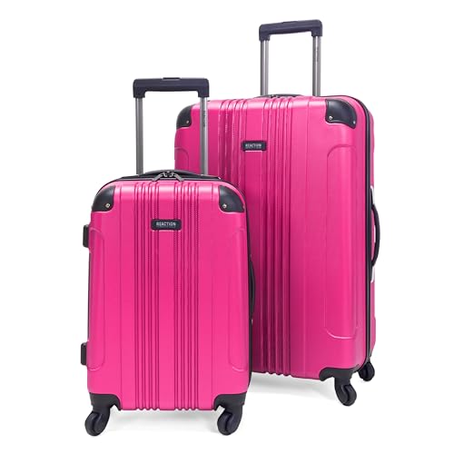 Kenneth Cole Reaction Out Of Bounds 2-Piece Lightweight Hardside 4-Wheel Spinner Luggage Set: 20" Carry-On & 28" Checked Suitcase, 2-Piece Set (20" & 28"), Magenta