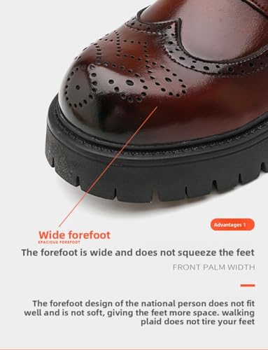 Stylish Leather Loafers with Platform Sole Comfortable Slip-on Design for Casual and Semi-Formal Occasions Unique Brogue Detailing and Durable Construction2