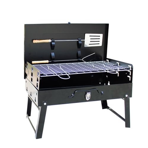 Barbacoa de carbón portátil plegable | horno de barbacoa al aire libre | barbacoa compacta para camping, picnics, senderismo y cocina al aire libre – barbacoa de carbón fácil de transportar para