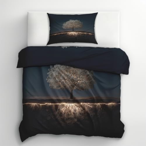 Parure de lit microfibre douce arbre de vie contre les nuits agitées