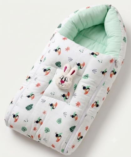 Image of VOIDROP Baby Sleeping Bag for New Born, Muslin Baby Sleeping Bag 0-6 Month for Infant, Washable & Foldable Cotton Design (Bird Print)