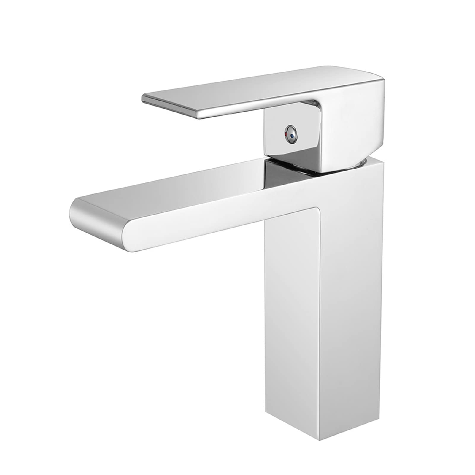 Mitigeur de lavabo eau chaude froide pour vasque de salle de bain avec robinet sur pont chrome