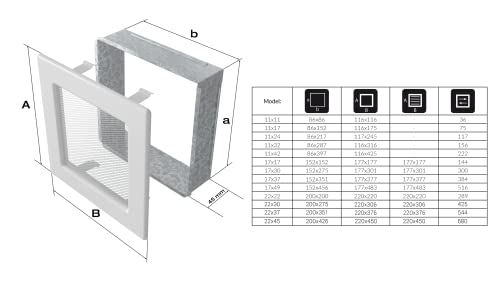 Kratki Lüftungsgitter Dekoratives Gitter für Kaminefür Pulverbeschichteter Edelstahl Leicht 15,2x45,6x4,5 cm Cremefarbene Venus mit Jalousien Lamellen