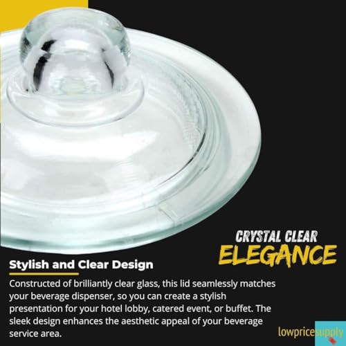 Replacement Glass Lid for Glass Beverage Dispenser, Glass Beverage Dispenser Lid For Iced Beverage Dispensers, Cookie Wedding Candy Jar, Universal Size Glass Lid (2.4 Gallon Glass Lid)