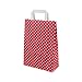 BIOZOYG Shopper di Carta con Manico Piatto 80g 22x10x31cm I Sacchetti robusti di Carta Kraft I Sacchetti Regalo Grandi per Give Away e Party I 250 Sacchetti di Carta a Fondo Quadro Rossi/Pois Bianchi