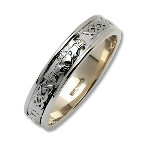 Biddy Murphy Women's Irish 925 Sterling Silver Claddagh Wedding Ring, 1/8