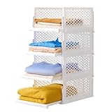 4 Pack Organizador Armario Plegables y Apilables, Cajas de Almacenaje...