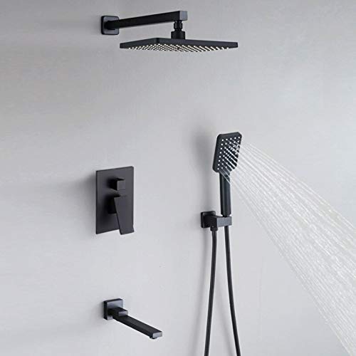 Pomme de douche 25,4 cm et mitigeur noir mat pour résoudre le manque de pression