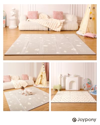 Image of Baby Play Mat, 59 x 79 Inch Foldable Play Mats for Babies and Toddlers, Waterproof & Anti-Slip Portable Floor Mat for Playpen with Travel Bag