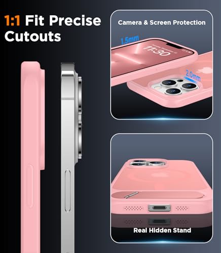 Image of Magnetic Compatible with iPhone 13 Pro Max Case, [Built-in Invisible Kickstand][Compatible with MagSafe][Military Grade Shockproof] Slim Translucent Matte Phone Case for iPhone 13 Pro Max 6.7 inch