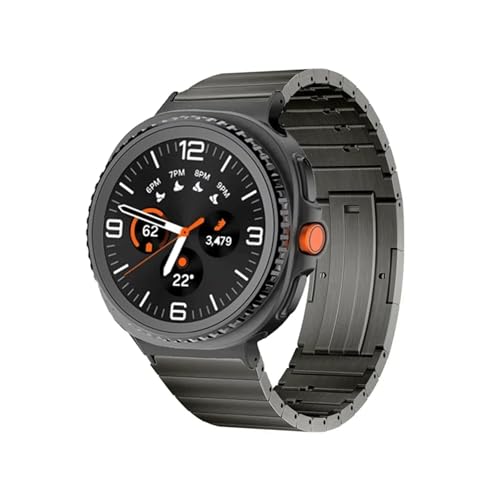 に適合Samsung Galaxy Watch 8 40/44mm/Classic 46mm/Watch Ultra 47mmクイックリリースリストバンドに適合するチタンメタルストラップ(Titanium gray,For Watch Ultra 2025