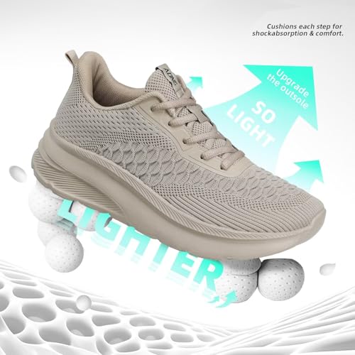 Image of Men's Wide Toe Walking Shoes Casual Trail Running Sneakers Cross-Trainer Tennis Non Slip Athletic Gym Workout Soft Sole Khaki