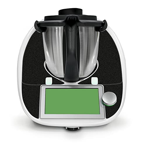 Autocollant de protection décoratif compatible avec robot de cuisine Thermomix TM6 Design Film adhésif accessoire de cuisine étanche RX042 (01 paillettes noir)
