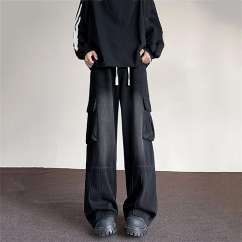 Men's Vintage High Waist Wide Leg Jeans Pants Classic Vintage Straight Jeans with Pockets4