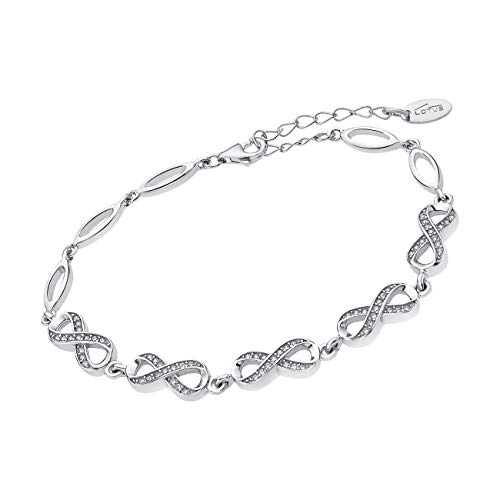 LOTUS Silver Pulseras Infinito LP1871-2/1 Zirconia Plata de Ley JLP1871-2-1 Pulsera de Plata, 16 centimeters, Plata, Circonita cúbica