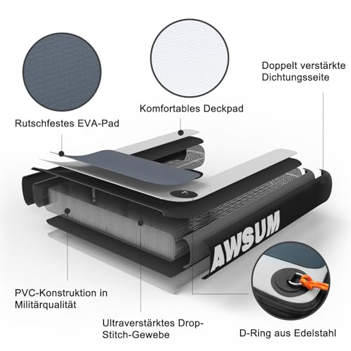 AWSUM 120x100cm Hunderampe Aufblasbar Hunde Wasserrampe Aufblasbare Dog Ramp Hundeboot Rampe Leiter Schwimmrampe Welpe Planke Schwimmdock Plattform für Hunde bis zu 80 kg, für Pool, Boote, Docks, Seen
