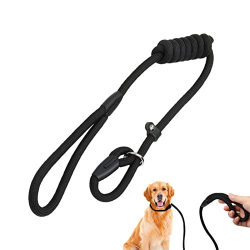 犬の散歩用リード | 快適な首輪付きの丈夫な犬用リード,ナイロン犬トレーニングリード、牽引ロープ滑り止めウォーキングリード、狩猟キャンプ中型大型犬用 Idoblo