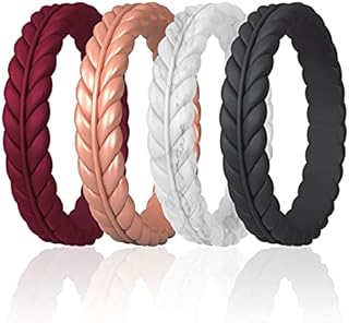 ROQ Women's Silicone Rings – Women’s Silicone Wedding Band & Rubber Engagement Ring for Women - Breathable Comfort Fit Jewelry Gift, Promise Ring for Her, Multi-Packs & Multi Colors