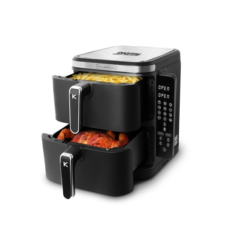 Kitchencook - Airflow 12 - Double Friteuse à Air Verticale 12l - 12 Programmes