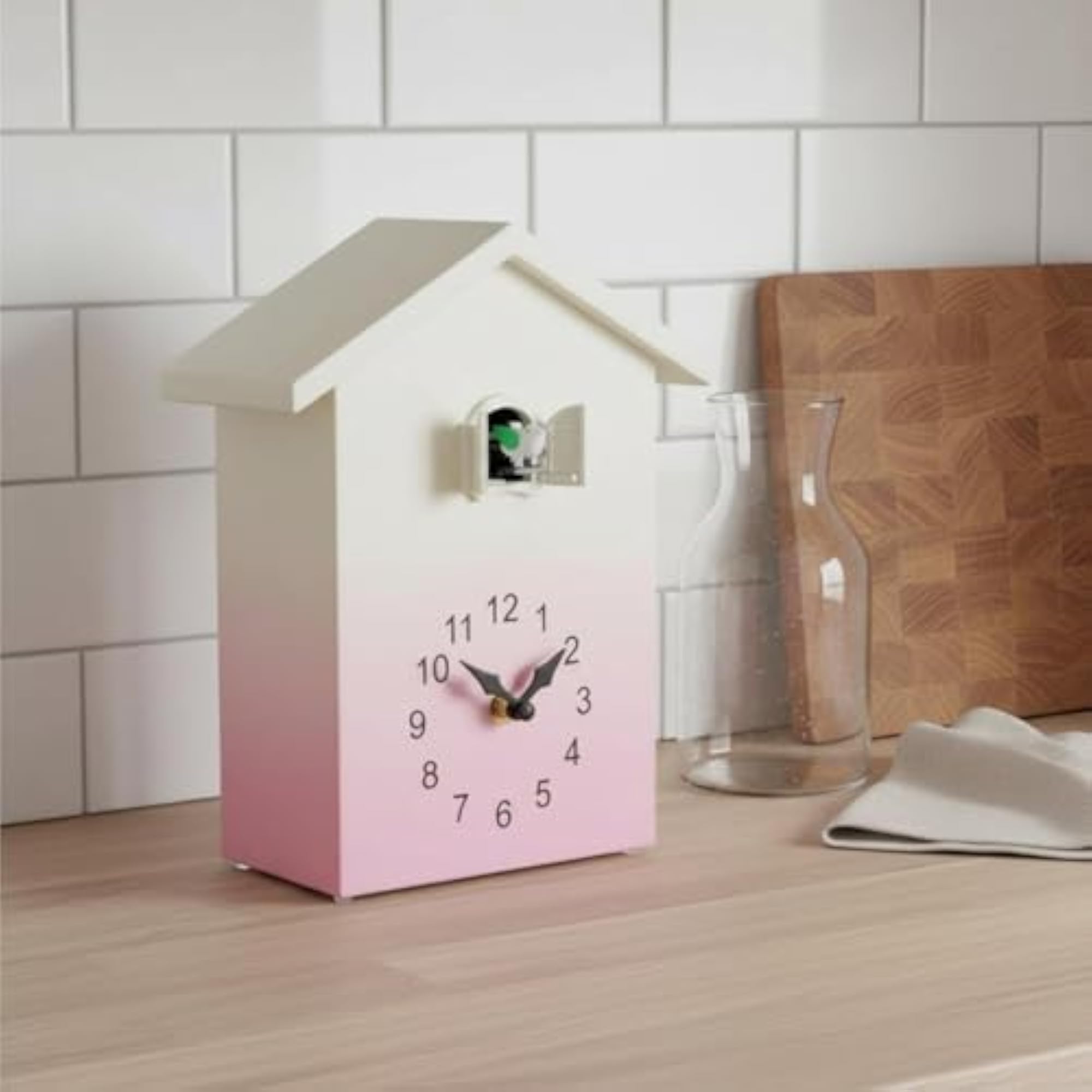 Nordic Design Cuckoo Wall Timepiece, Pink