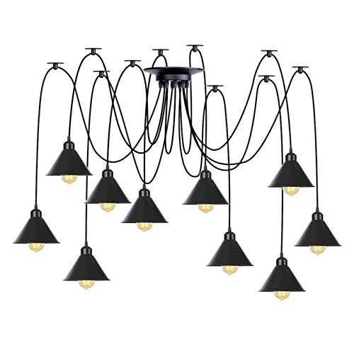 Lampes suspendues avec câbles de 2m rétros pour composer un lustre araignée bricolage