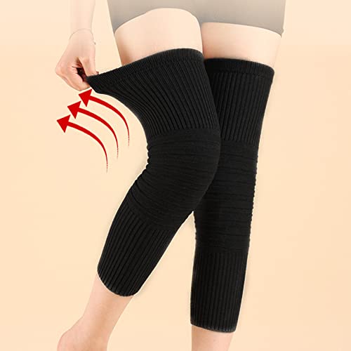 Image of Cashmere Wool Knee Brace Pads Unisex Winter Warm Thermal Knee Warmers Sleeve Soft Leg Warmers