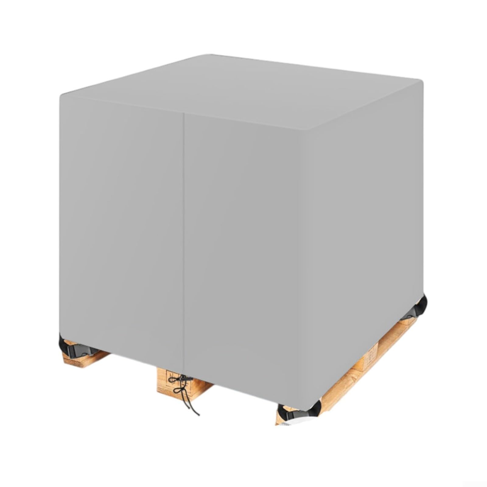 FACAIIO Copertura impermeabile per pallet, in tessuto Oxford 210D, con cinghie regolabili con fibbia, per pallet da 122 x 152 x 122 cm, nero (nero)