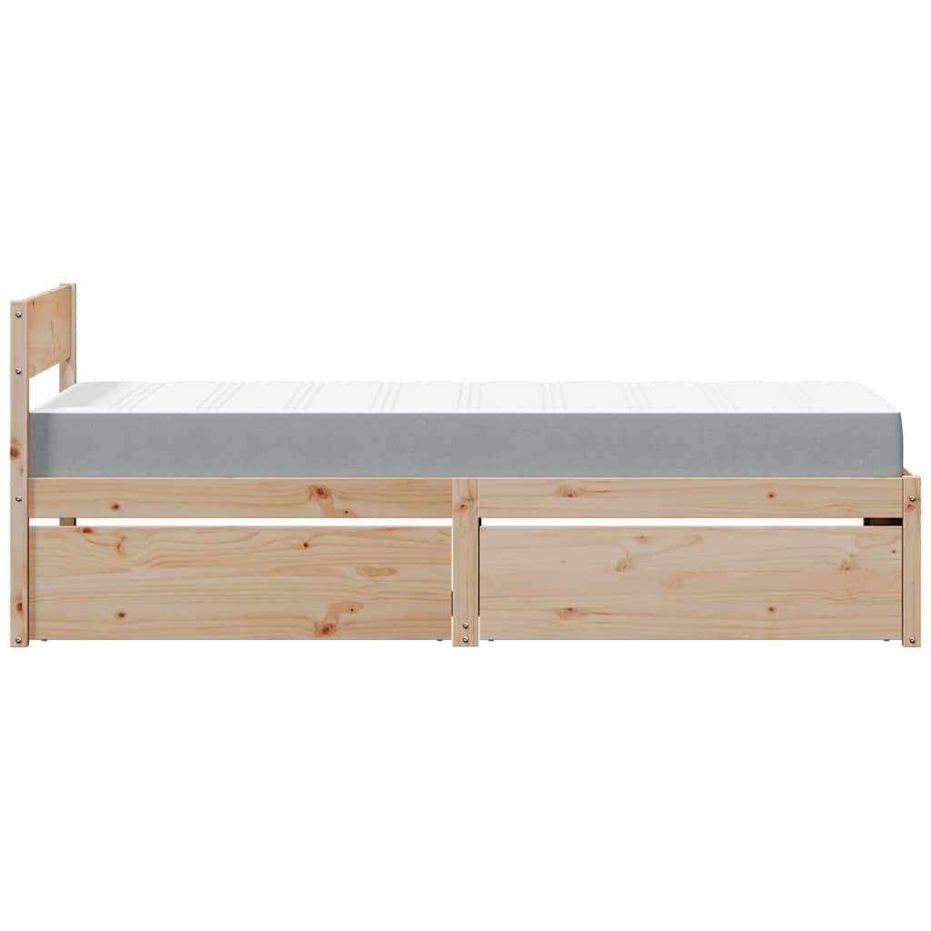 Łóżko pojedyncze 90 x 200 cm z materacem sprężynowym i szufladami
