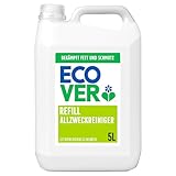 Ecover Allzweckreiniger Nachfüllpack, entfernt Schmutz und Dreck auf harten Oberflächen, Zitronengras- und Ingwerduft, 1 x 5L Packung