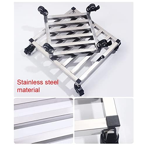 Portavaso in acciaio inox con ruote bloccabili, resistente alla ruggine, per interni ed esterni (45 cm)