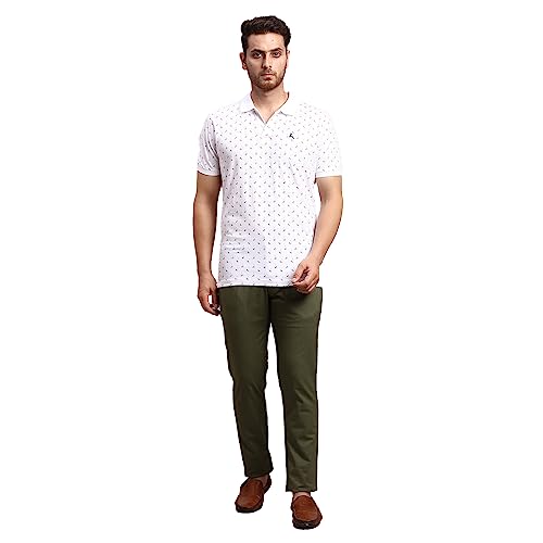 Image of Colorplus Men's Cotton Blend Print Pattern Nuvo Fit Flat Front Casual Trouser
