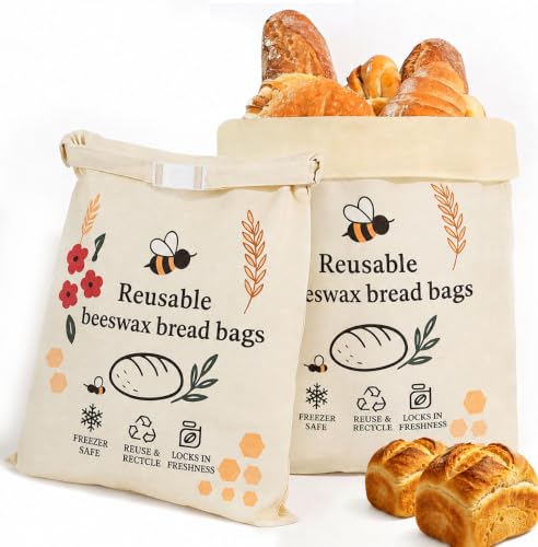LDJRCP Beeswax Bread Bag for Sourdough XL 2 Pack
