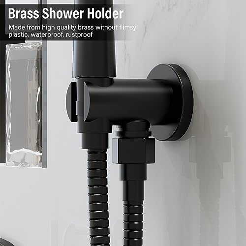 Gabrylly Shower System, Wall Mounted Shower Faucet Set For Bathroom With High Pressure 10" Stainless Steel Rain Shower Head And 5-Mode Handheld Shower Set, 2 Way Shower Valve Kit, Matte Black #TOP5