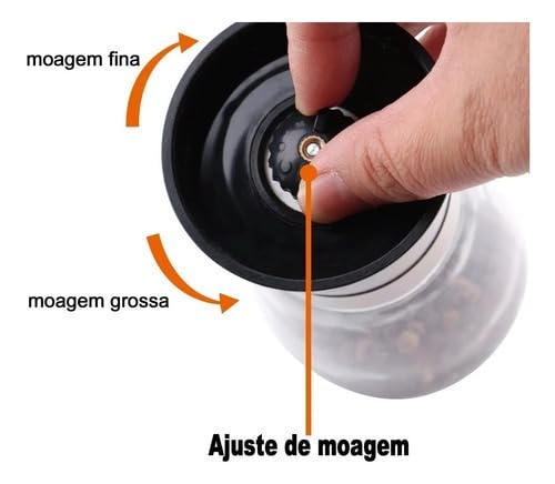 Kit 2 Moedores De Sal Grosso E Pimenta Do Reino Em Aço Inox Premium