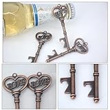 Key Bottle Opener Wedding Favours: 100pcs Bulk Skeleton Present Rustic Souvenirs Set with Thank You Crads and Ribbons for Guests, Bridal Shower, Anniversary, Birthday Party Decorations (Copper) - Image 5