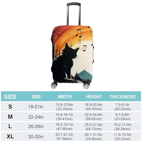 Carry on Luggage Cover Cat Silhouette Suitcase Covers for Luggages Tsa Approved Travel Luggage Sleeve Protector Elastic Suitcase Protector Anti-Scratch Washable Fits 19-30 Inch Case -M2