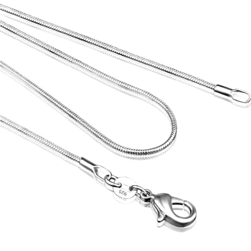 CPYGMXI 40cm-60cm Tiny Real 925 1mm/2mm Slim Round Snake Chain Choker Necklace Women Jewelry Collares Gift