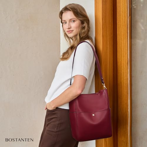 Image of BOSTANTEN Hobo Bags for Women Faux Leather Purses and Handbags Large Hobo Purse with Tassel (Purse-Sky Blue)