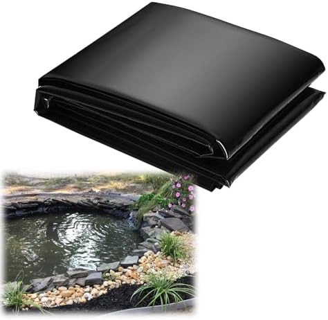 Pond Liner, Heavy Duty Pond Lining UV Resistant Pond Membrane 5mil for Fish, Water Garden, Waterfall, Fountain 7ftx10ft 10ftx13ft 23ftx26ft 33ftx66ft 49ftx49ft(Size:20x33ft)