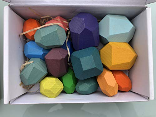 Tumi ISHI, Piedras de Equilibrio en Madera, Bloques de Construcción, Montessori, Desarrollo Habilidades Motoras, Torre Aprendizaje, Estimulación sensorial, Decoración del Hogar. 16 Unidades