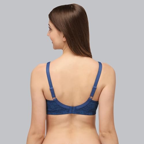 Image of SOIE Women's Full Coverage Minimizer Bra|Non Wired, Non Padded, Triple Layered Cups|Breathable Stretch Cotton with Lace & U-Back Support