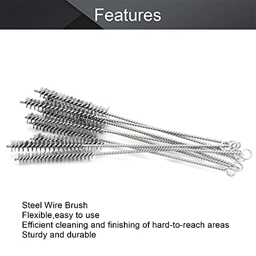 Image of Utoolmart Steel Wire Cleaning Brush, Spiral Power Tube Cleaning Tool, Bottle Brush, 0.6-inch Diameter 12-inch Length, 10pcs