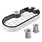 WELINTEK Shower Rail Soap Holder Shower Soap Dish Case Tool-Free Soap Tray Great for Multifunctional Bathroom Use Fits 22mm/0.87 Inch, 24mm/0.94 Inch, 25mm/0.98 Inch Riser Rail/Tube (White/Black)