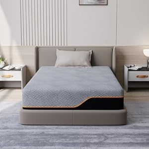 Eshine 14 inch full memory foam mattress full size mattress with gel memory foam for back pain and pressure relief green tea mattress in a box for comfort sleep certipur us certified dark grey  urban country home decor