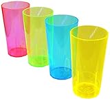 uv dekor SCHWARZLICHT: Toller Leuchteffekt im Schwarzlicht / UV Licht / Black-light / Fluoreszierende Party-Gläser ✓ Perfekt für Bars, Disco, Neon-Party, Schwarzlicht Party, Fasching, Halloween ✓ NEON FARBEN: Leuchtende NEON Farben auch bei Tageslicht.